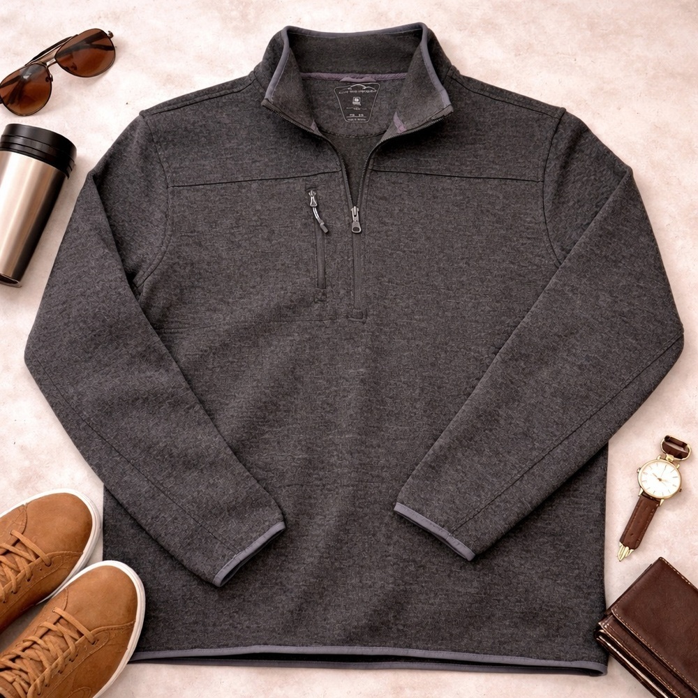 Sun Mountain Thermal 1/4 Zip Pullover Men’s 2XL Charcoal Golf Performance Fleece